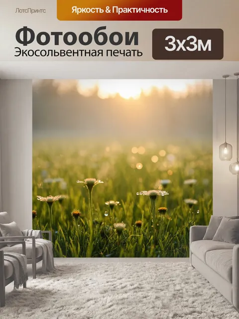 Фотообои освещение утреннего поля
