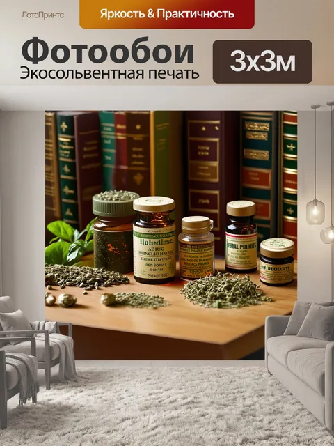 Фотообои сцена аптеки с растительными лекарствами