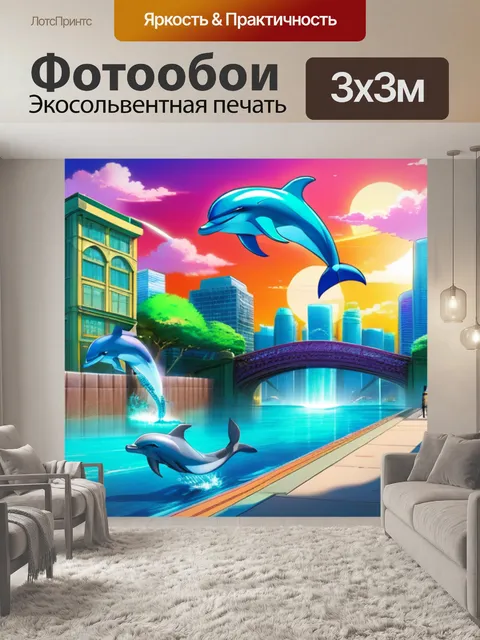 Фотообои дельфин в городе