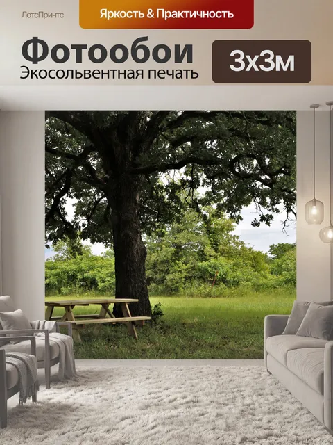 Фотообои Стол для пикника под дубом