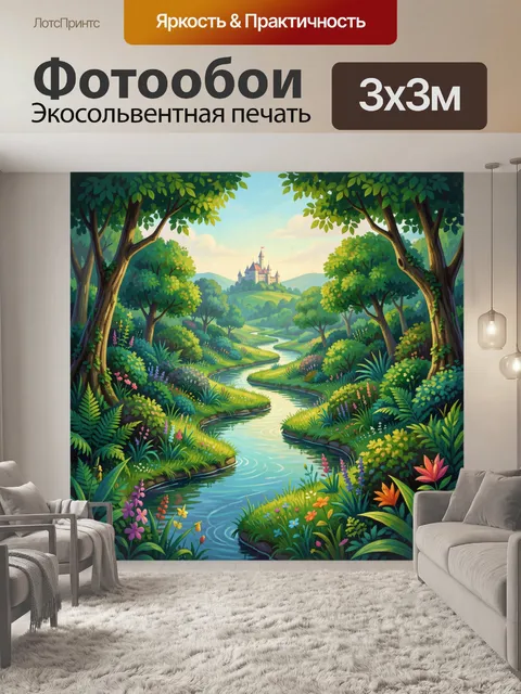 Фотообои Сказочная долина с замком
