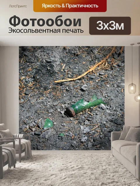 Фотообои разбитую бутылку и пепел