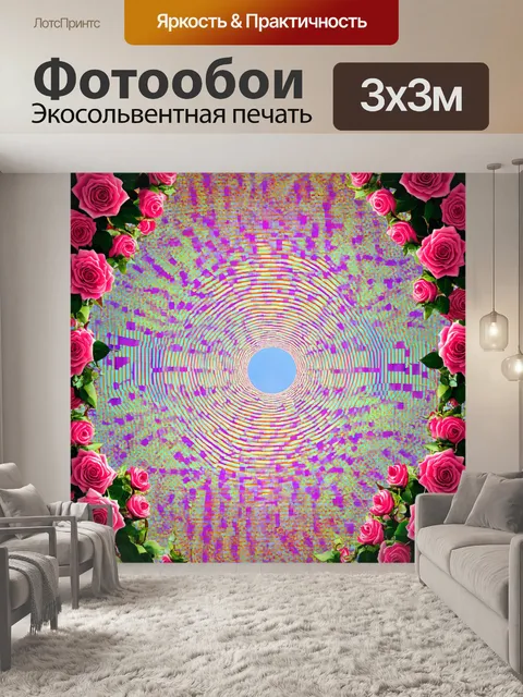 Фотообои розы в стиле оп-арт, с использованием природы и архитектуры для создания удивительных композиций