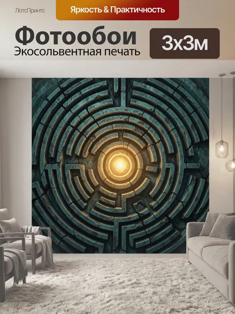 Фотообои Каменный лабиринт с сияющим центром