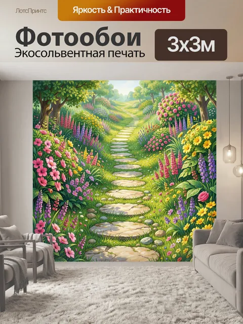 Фотообои Цветочная тропа в саду