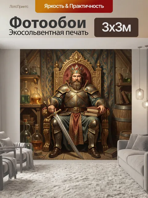 Фотообои Король на троне с мечом