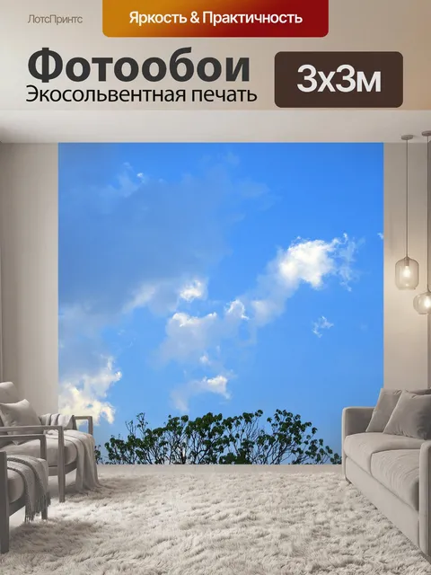 Фотообои верх и облака дерево