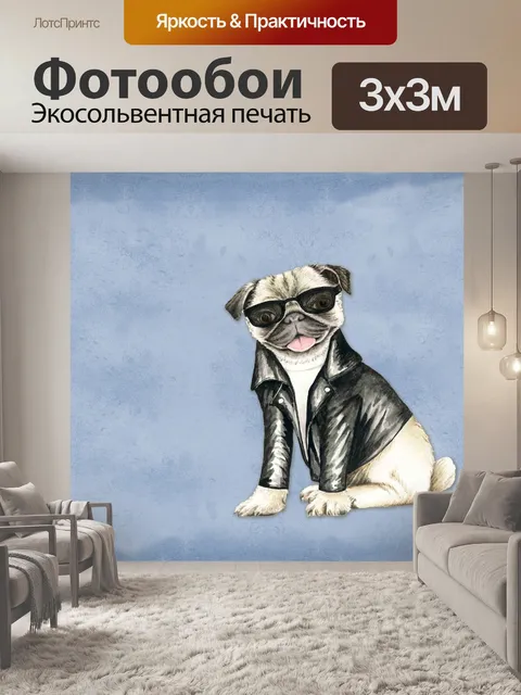 Фотообои Мопс собака