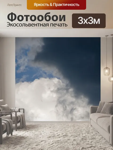 Фотообои белое облако за темно-серым облаком