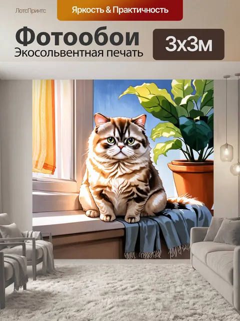 Фотообои шотландская вислоухая кошка