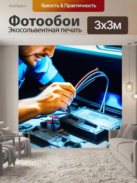 Фотообои механик проверяет электрические схемы седана