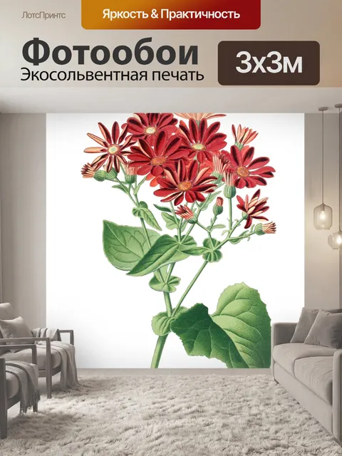 Фотообои Винтажный клипарт арт цветы