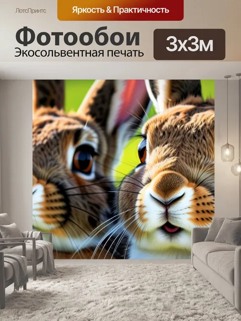Фотообои с зайцами смешной