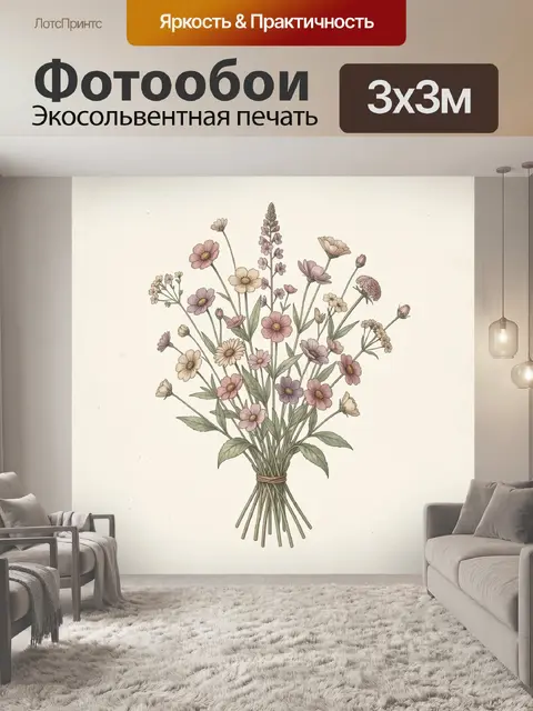 Фотообои Нежный букет полевых цветов