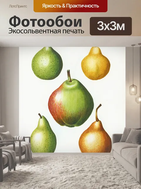 Фотообои Груша фрукты винтажное искусство