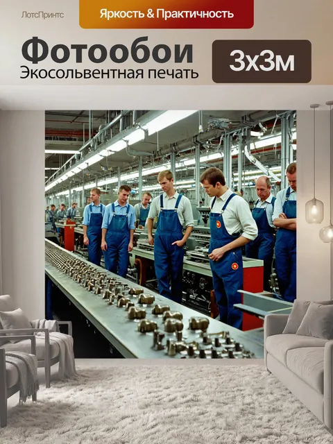 Фотообои ссср: сцена работы на заводе в 1980-х годах