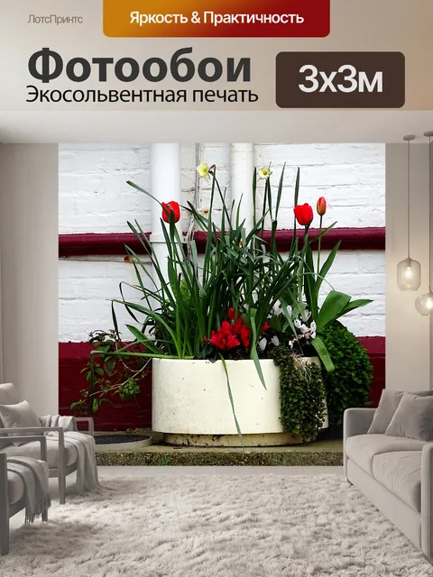 Фотообои Ваза для тюльпанов и флоры