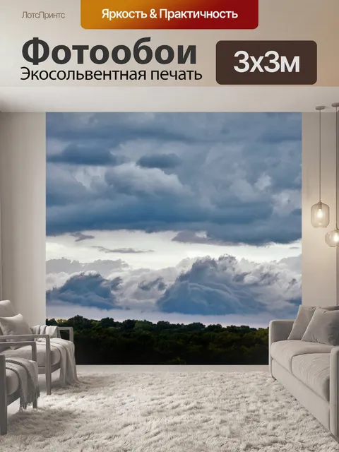 Фотообои Грозовые облака над деревьями