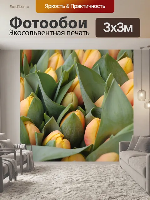 Фотообои Желтые тюльпаны