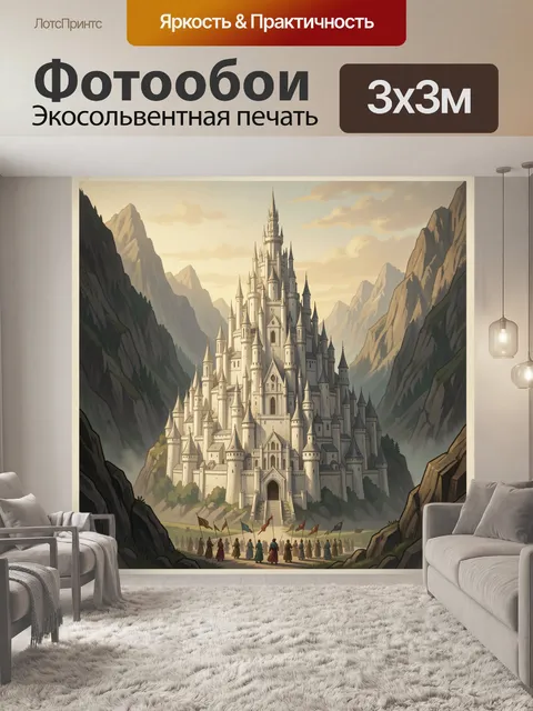 Фотообои Сказочный замок в горах
