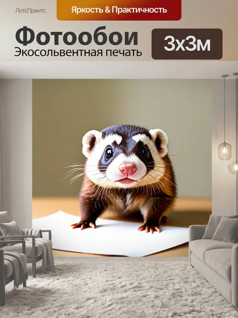 Фотообои хорёк с любопытным выражением