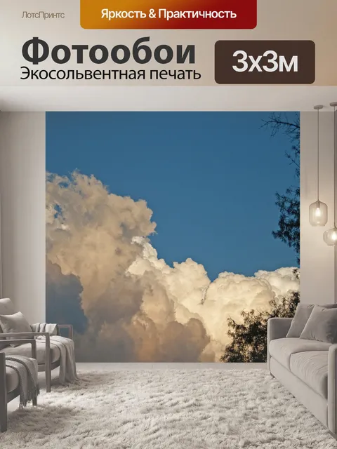 Фотообои Кучевые облака и дерево