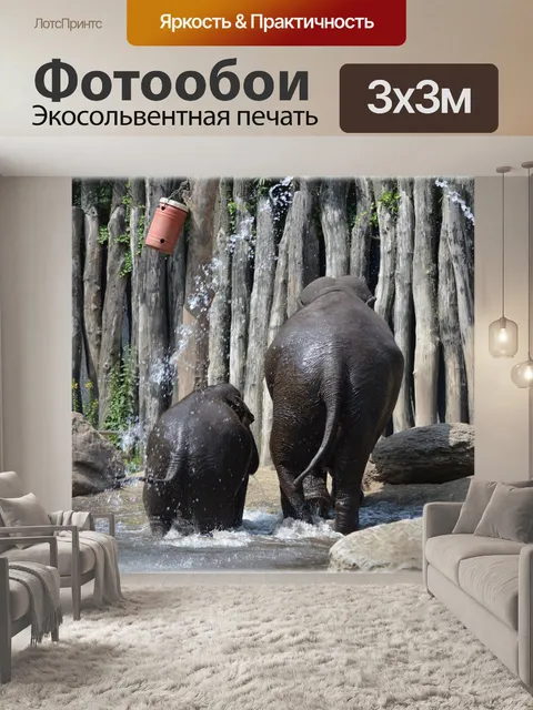 Фотообои В ванне со слонами 06