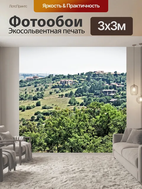Фотообои вид пригорода с холма