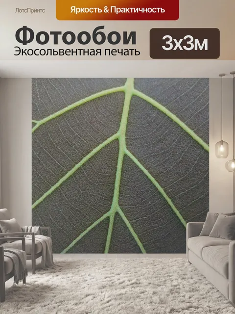 Фотообои Серый листья