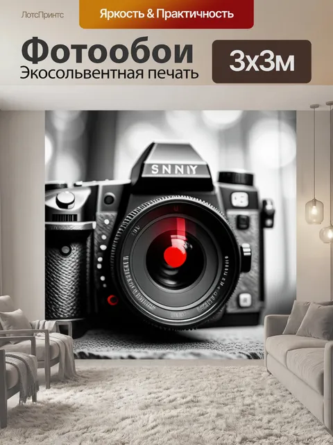 Фотообои с красным акцентом чернобелый