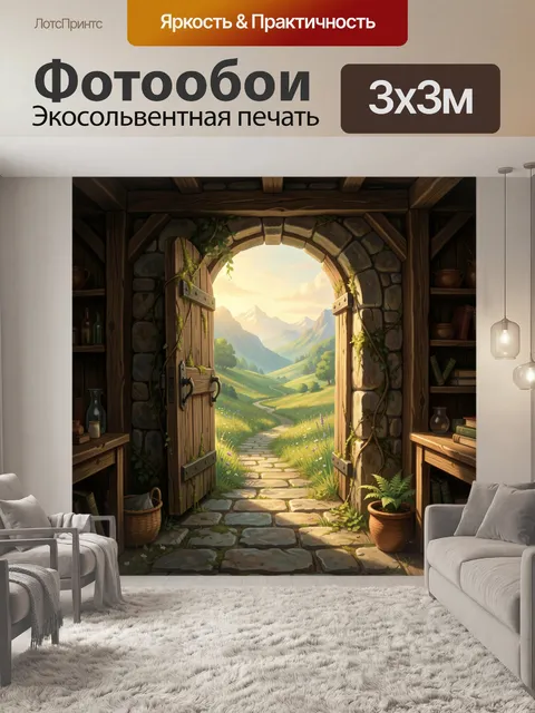 Фотообои Уютный домик с видом на долину