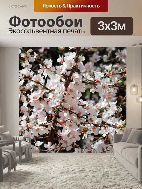 Фотообои Розовое дерево цветет весной