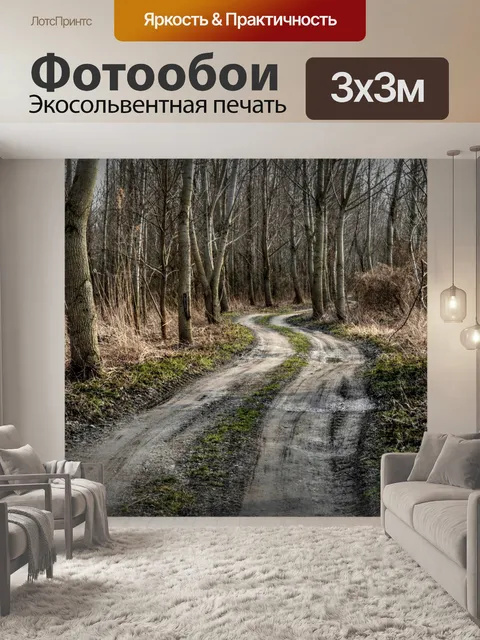 Фотообои Путь между деревьями