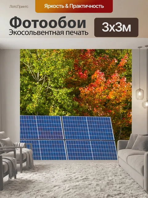 Фотообои Фотогальванические панели осенью