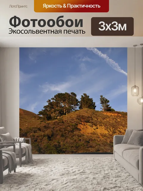 Фотообои Деревья, горы, небо