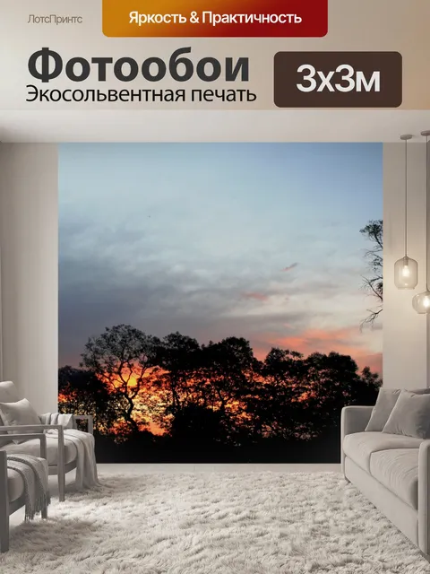 Фотообои черного кружева на золотой закат