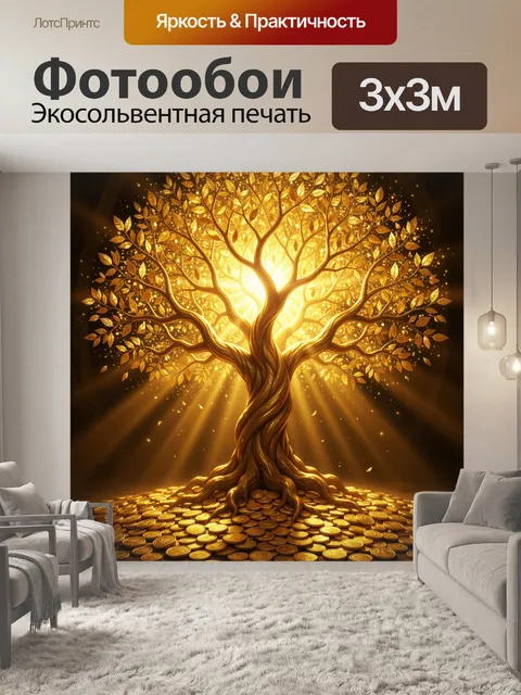 Фотообои Золотое дерево с монетами