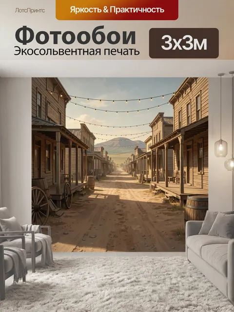 Фотообои Старинный поселок в стиле вестерн