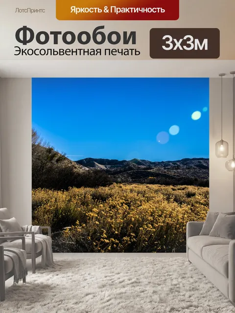 Фотообои Золотое поле и солнечные лучи