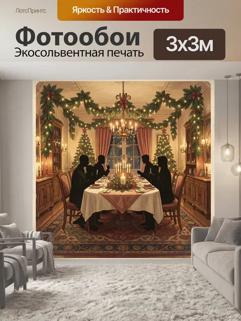 Фотообои Рождественский ужин при свечах