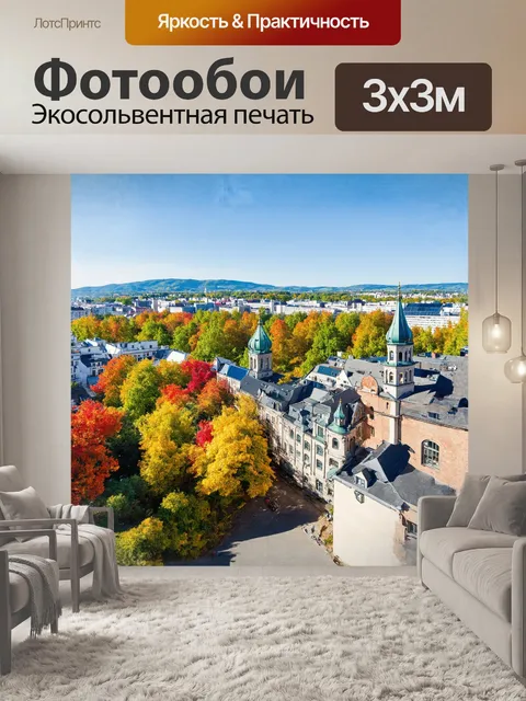 Фотообои панорамный вид на белгородскую архитектуру с высоты птичьего полета