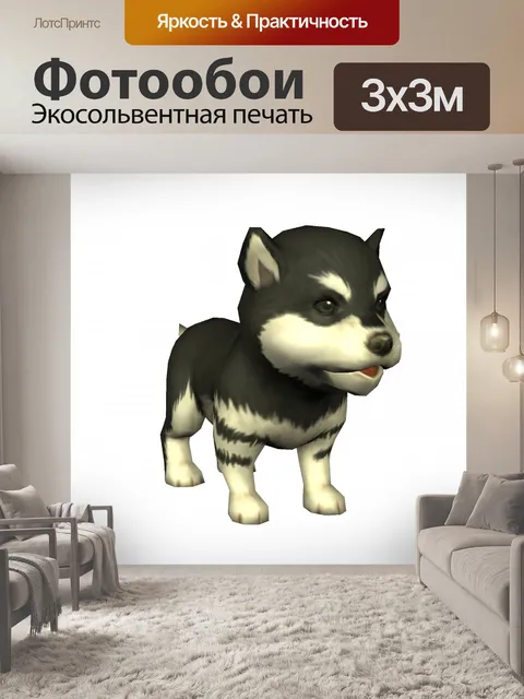 Фотообои щенок маламута