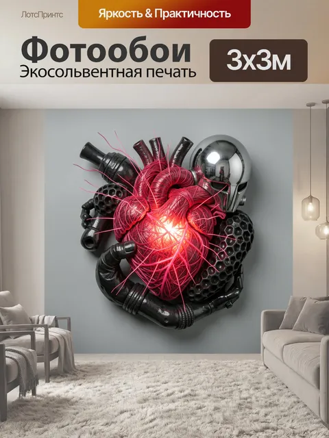 Фотообои Киборг с сияющим сердцем