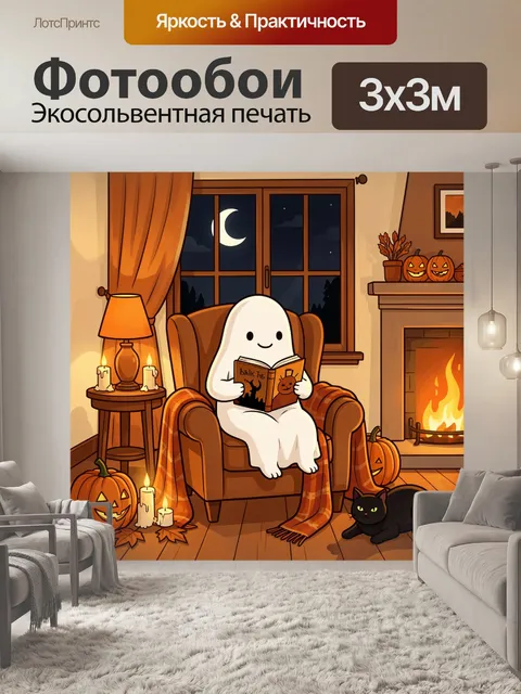 Фотообои Привидение у камина с книгой