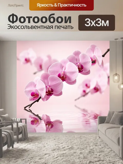 Фотообои Розовые орхидеи на ветке