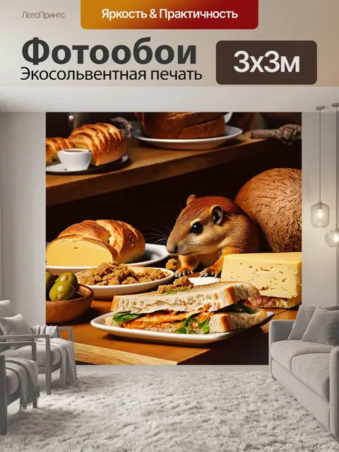 Фотообои сцена уютного кафе с деревянными столиками
