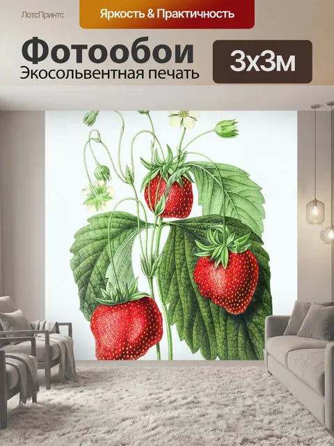 Фотообои Плоды клубники фруктовое искусство