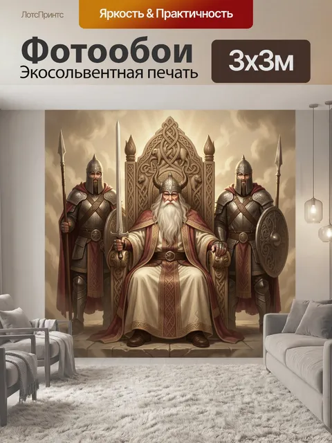 Фотообои Скандинавский вождь на троне