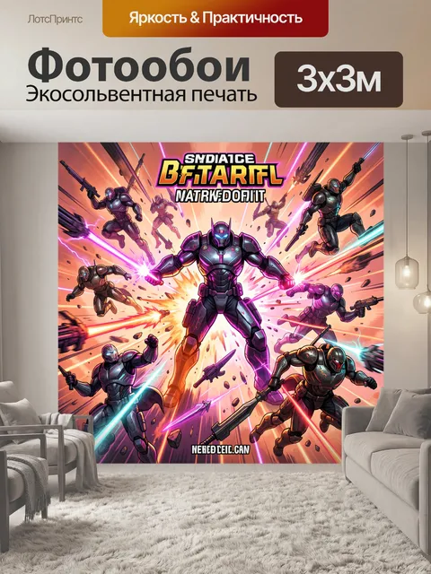 Фотообои Футуристические бойцы в неоновой битве