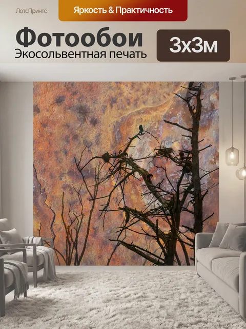 Фотообои Бакланы против гранж-неба